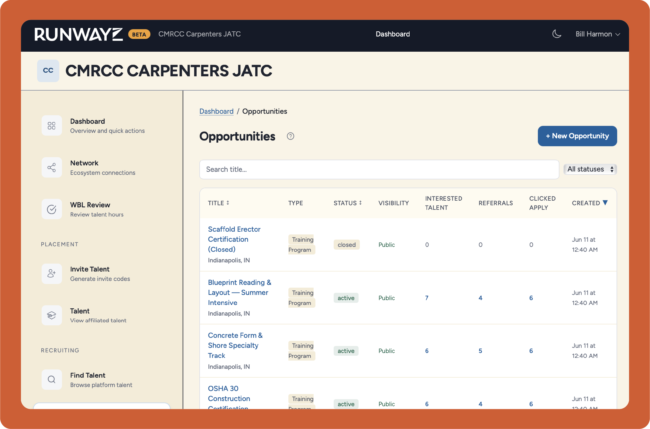 Runwayz Opportunities and recruiting screen